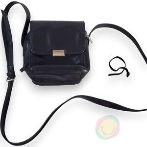 Liz Claiborne Vintage Black Leather Mini Crossbody